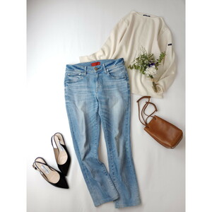 RED CARD red card [ by far unchanged liking . thing ] cotton cotton . Denim pants 27 light blue made in Japan (38Y+7278)