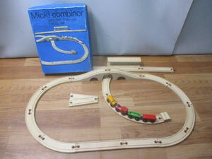 ◆Micki combinor Wooden Train-set スウェーデン製◆木製レール 汽車 おもちゃ 説明書等無し レア 稀少♪H-G-90317カ