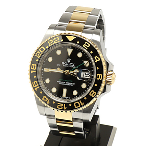 美品 ロレックス GMTマスター2 116713LN ランダム SS/YG 自動巻 ブラック 磨き済 ROLEX メンズ腕時計の画像1