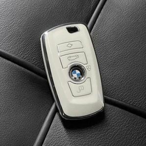 BMW スマートキーケース キーカバー 保護 TPU 銀タイプ リング付きの画像2