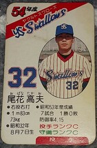 タカラプロ野球カードゲーム昭和５４年度ヤクルトスワローズ 尾花高夫_画像1