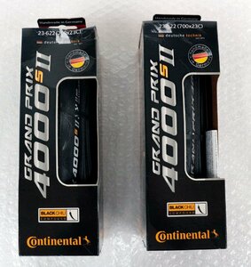 ●【ジャンク品】CONTINENTAL GRAND PRIX 4000S II 700x23c コンチネンタル クリンチャータイヤ 2点 セット【未検品】'