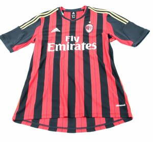 ●【中古品】アディダス adidas AC Milan ミラン 2013-14 #10 本田 HONDA サッカー ユニフォーム サイズ:O〔3〕【ゆうパケ発送可】.,