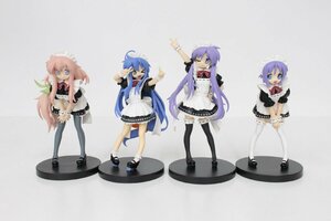 【中古品】らき すた≒おん すて 柊かがみ 泉こなた 柊つかさ 高良みゆき メイド フィギュア4体 まとめ