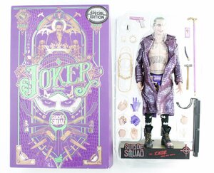 [ б/у товар ]HOT TOYS SUICIDE SQUAD JOKER SPECIAL EDITION Hsu боковой skwado Joker 1/6 лиловый пальто VERSION фигурка.,