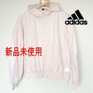 新品L★アディダス adidas 薄ピンク レディースウィンドブレーカー/ウーヴンジャケット/撥水性