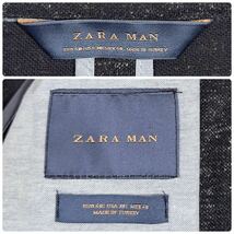 美品/ザラ【大人のお洒落】ZARA MAN アンコンジャケット テーラード エルボーパッチ ホワイトネップ 霜降り リネン 麻 ブラウン 茶 48 L位_画像6