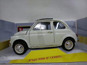 ■ Bburagoブラーゴ GOLD collezione 1/18 Fiat 500 F (1965) ホワイト フィアット ダイキャストミニカー　　ルパン三世と同型モデル