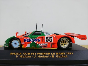 ■ ixoイクソ 1/43 LMC023 MAZDA 787B #55 WINNER LE MANS 1991 (オレンジ×グリーン) マツダ ルマンレナウン レーシングミニカー