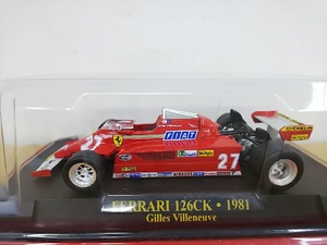 ■ アシェット 1/43 FERRARI 126CK・1981 Gilles Villeneuve レッド フェラーリ ジル・ヴィルヌーヴ レーシングミニカー