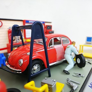 ■ HONGWELLホンウェル MiniRamaミニラマ 1/43 Volkswagen Beetle レッド フォルクスワーゲンビートル 工房ジオラマ モデルミニカーの画像2