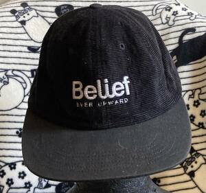 激レア♪ヴィンテージキャップ[Belief ビリーフ]MADE in USA製ブラックカラーキャップ帽子CAP/フリーサイズ/スナップバック/男女OK/VINTAGE