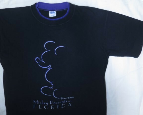 90s USA製 velva sheen ベルバシーン シャドー ミッキー Tシャツ L ブラック t shirt micky shadow flolida vintage シャドウ 