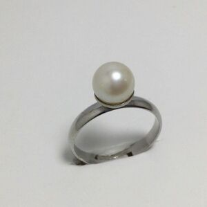 あこや真珠リング指輪7-8mm本物冠婚葬祭フォーマル人気柄天然色ホワイト【期間限定セール】 
