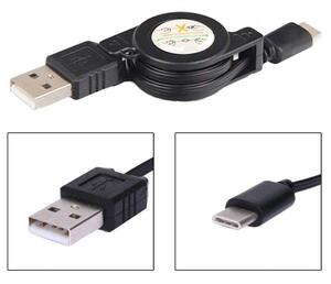 【メール便対応】Type-C USB 充電ケーブル 巻き取り式/リール式ケーブル 充電　ケーブル 75cm