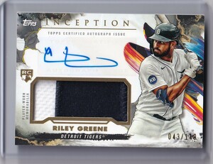 [149枚限定] MLBカード 2023 Topps Inception Riley Greene Inception Autographed Patch RC ルーキー /149 Detroid Tigers