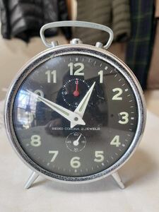 アンテーク SEIKO セイコー 置き時計 ダルマ アラームのみ稼働 中古ゼンマイ式 手巻き 目覚まし時計 