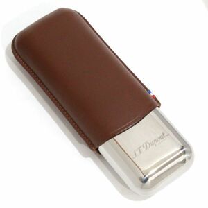  Dupont S.T.Dupont 183011 leaf volume 2 ps for double leather | metal cigar case Brown new goods 