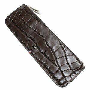 デュポン S.T.Dupont 180162 Croco Dandy クロコ型押しレザー ペンケース ブラウン 新品