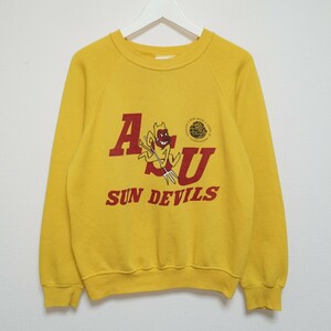 即決 M 80s Arizona State Sun Devils BASSETT WALKER ラグラン カレッジ スウェット トレーナー USA製