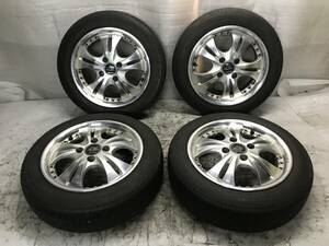 VOLTEC ボルテック 14インチ アルミホイール 14x5J ET45 PCD 100 4H 社外アルミ タイヤ 155/65R14 中古 ワゴンR パレット スティングレー