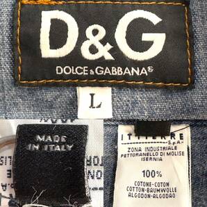 ドルチェ＆ガッバーナ 【抜群の存在感！】 DOLCE&GABBANA D&G デニムジャケット Lサイズ ドルガバ インディゴブルー 本国イタリア製の画像10