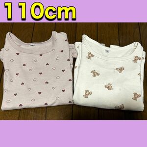 ★4/1最終出品★【110cm】 トップス カットソー 長袖 Tシャツ　女の子　ガールズ　中古品　used品　着替保育園　幼稚園