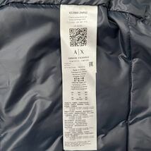 極美品 希少XL アルマーニエクスチェンジ ARMANI EXCHANGE ダウン ジャケット ブルゾン キルティング ロゴ ライン サイド ブラック_画像9