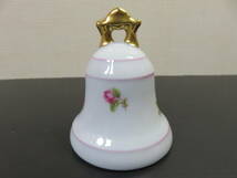 ♪未使用♪★LIMOGES CASTEL★ リモ―ジュ キャッスル 陶器製 花柄 金彩 ホワイト ベル 鈴　フランス_画像2