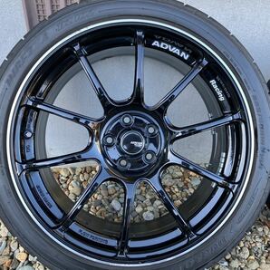 ADVAN RZ2F 18インチ 7.5j +50 PCD100-5Hグロスブラック/DUNLOP DIREZZA ディレッツァ DZ102 225 40 R18 22年製 9部山 軽量アルミの画像2