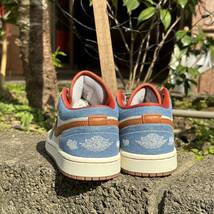 NIKE WMNS AIR JORDAN 1 LOW "Phantom Denim"デニム ヴィンテージ ピンク 青 ブルー 赤 レッド aj1 dunk FZ5045-091 US7 24CM_画像6