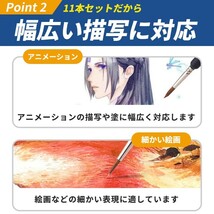 面相筆 塗装筆 超極細 絵筆 画筆 フィギュア プラモデル ネイル 油絵 模型 ブラシ 陶芸 ネイルアート 極細 絵画 アニメーション アニメ_画像3