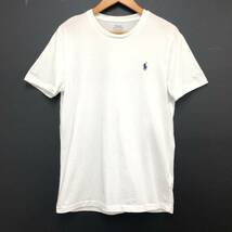 □美品□POLO RALPH LAUREN 半袖Tシャツ S(170/92A) 白 ポロラルフローレン メンズ 綿100％ ロゴ刺繍 複数落札同梱OK B240301-6●_画像1