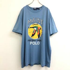 □POLO RALPH LAUREN 半袖Tシャツ L(180/100A) 水色 ポロラルフローレン メンズ Maine Guide SS T-Shirt 複数落札同梱OK B240315-8