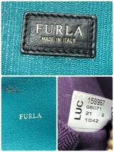 □FURLA リバーシブルトートバッグ 紫×緑 フルラ レディース レザー×スエード イタリア製 複数落札同梱OK B240301-1_画像6