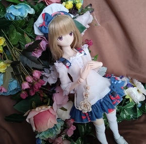 アゾン４５用の服AF281（g・紺猫）ＭＤＤ・ＤＤＰ・オビツ５０にも