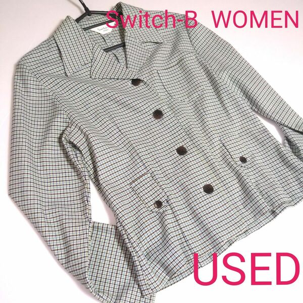 USED★Switch-B WOMEN★レディーストップス・シャツジャケット・羽織・アウター・長袖・薄手・ロングシーズン◎