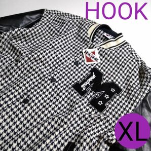 NEW【定価8129】HOOK・フック★メンズアウター・ブルゾン★ジャンパー・スタジャン★ユニセックス★XL・千鳥柄