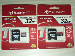 Transcend microSDカード 32GB 2枚セット 変換アダプタ付 ③