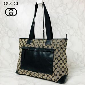 極美品 GUCCI グッチ トートバッグ ハンドバッグ 肩掛け GGキャンバス 001