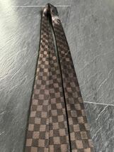 LOUIS VUITTON ルイヴィトン ダミエ クラシック シルク100% ネクタイ メンズ_画像4