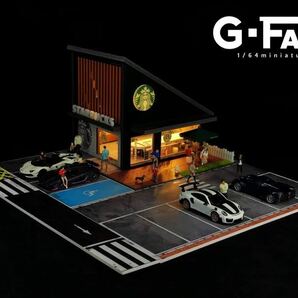 即納　G-FANS 1/64 スターバックス　ジオラマ　点灯 組立式　駐車場付き　新品未開封