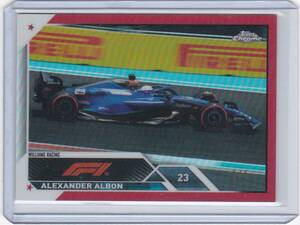 5枚限定! ALEXANDER ALBON (WILLIAMS) 2023 TOPPS CHROME FORMULA 1 F1 RED REFRACTOR (#/5)