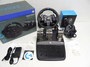 【動作未確認ジャンク扱い】GH-366◆ロジクール TRUEFORCE G923 レーシングハンドル & ペダル PS4/DRIVING FORCE SHIFTER セット 中古品