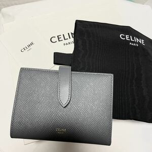 セリーヌ ミディアム ストラップ ウォレット 二つ折り財布 CELINE レザー