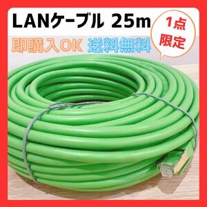 LANケーブル 25m 光回線 wi-fiケーブル イーサネットケーブル パソコン ケーブル グリーン 緑