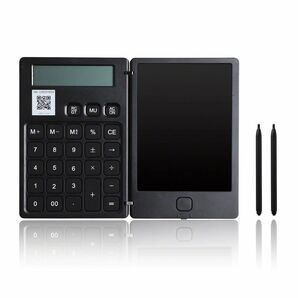 Qurra(BUREW K-mo book) 電卓 & 電子メモ パッド タッチペン 付 デジタルメモ 小型 軽量 黒