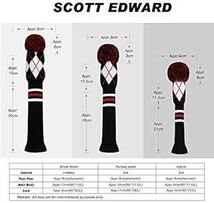 Scott Edward ダークカラーニットゴルフクラブヘッドカバー4点セット ドライバーウッド(460cc) フェアウェイウッド_画像3