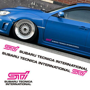*STI SUBARU большой боковой наклейка-логотип красный / чёрный знак 1000mm Impreza Subaru BZ-R