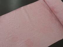 保管品 染織美術品 着尺 京染 絹100% 反物 ピンク系 波河矢好絵専 和装品_画像7